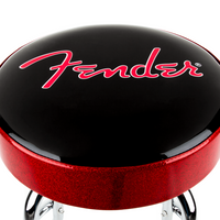 Fender Red Sparkle Logo Barstool, Black and Red Sparkle