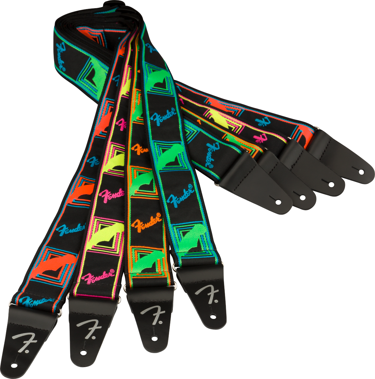 Fender Neon Monogrammed Strap, front view