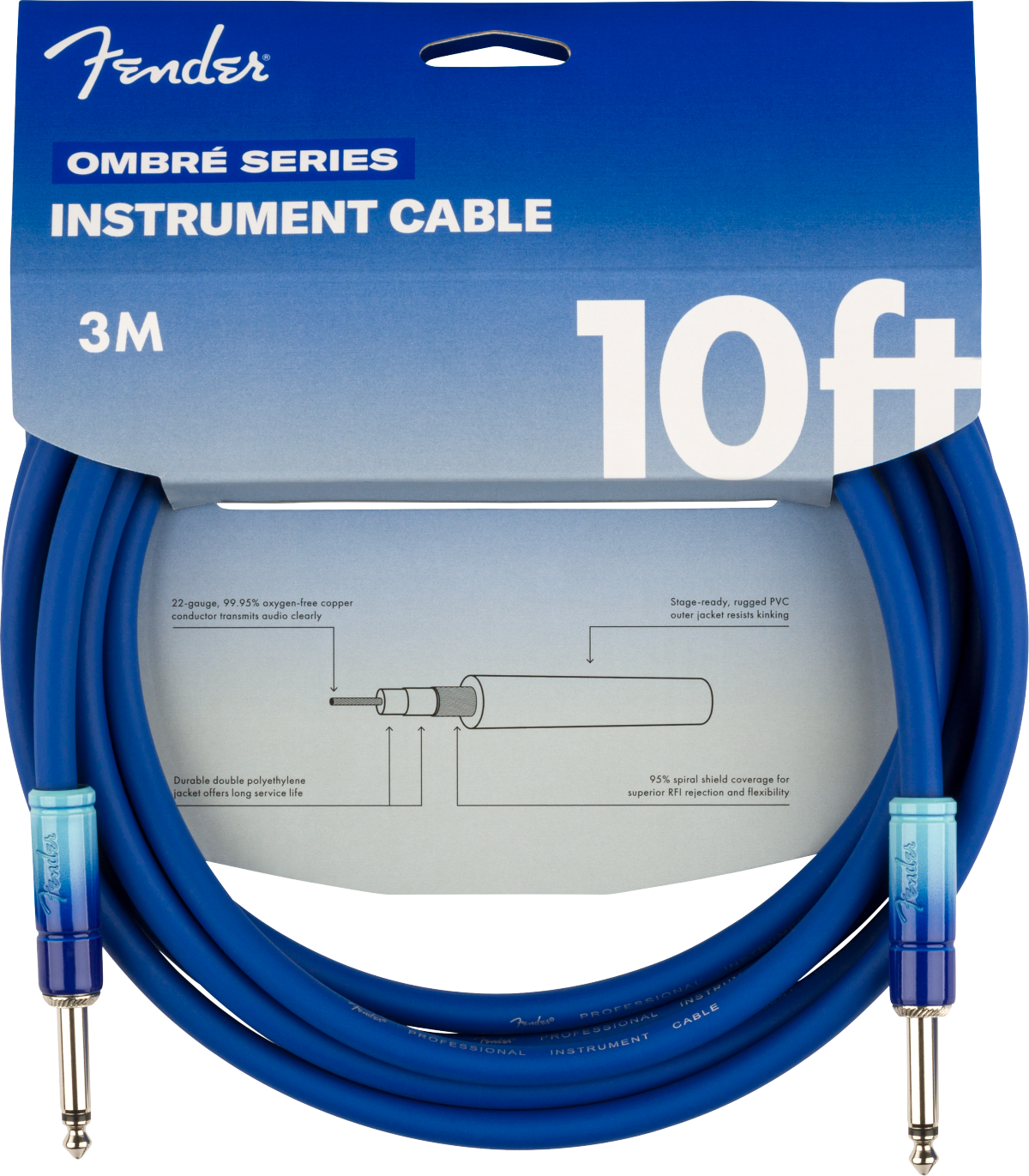 Fender Ombré Instrument Cables, front view