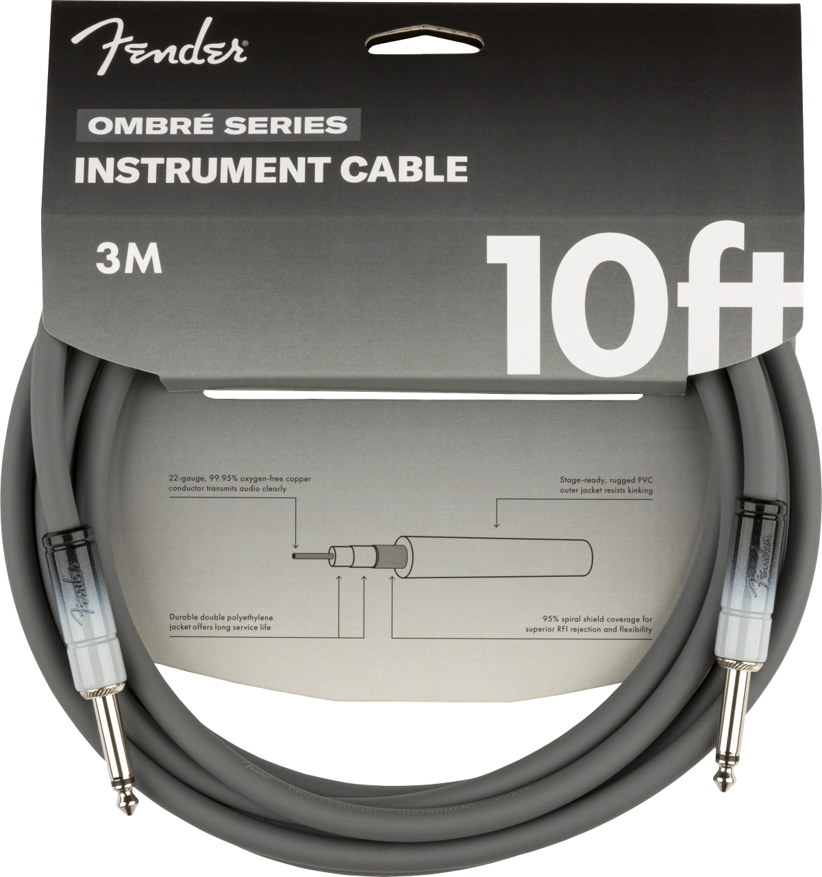Fender Ombré Instrument Cables, front view