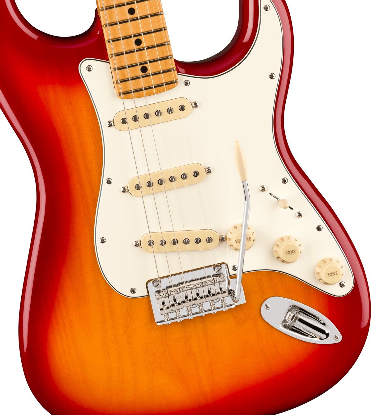 Fender Player II Stratocaster, fingerboard detail