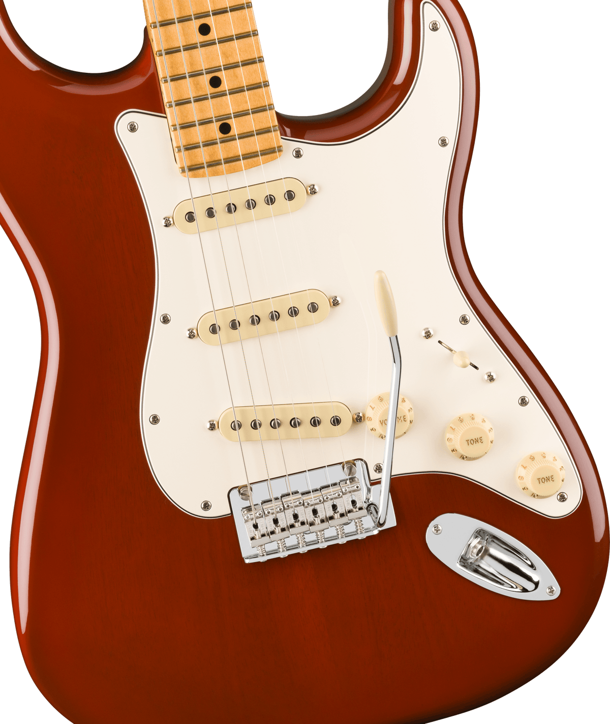 Fender Player II Stratocaster, fingerboard detail