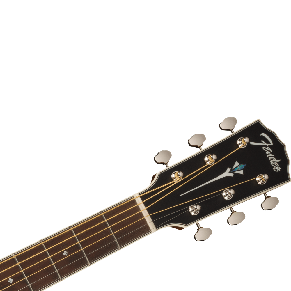 Fender PO-220E Orchestra Aged Cognac Burst Ovangkol Solid Mahogany headstock front