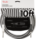 Fender Pro 10' Checkboard Instrument Cable, front view