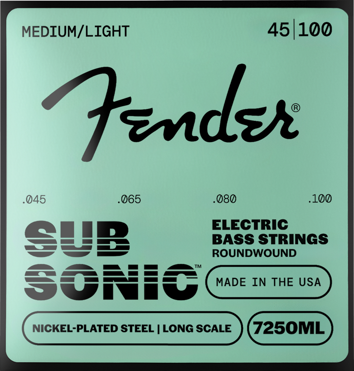 Fender SubSonic 7250 Nickel-Plated Steel Bass Strings, front view