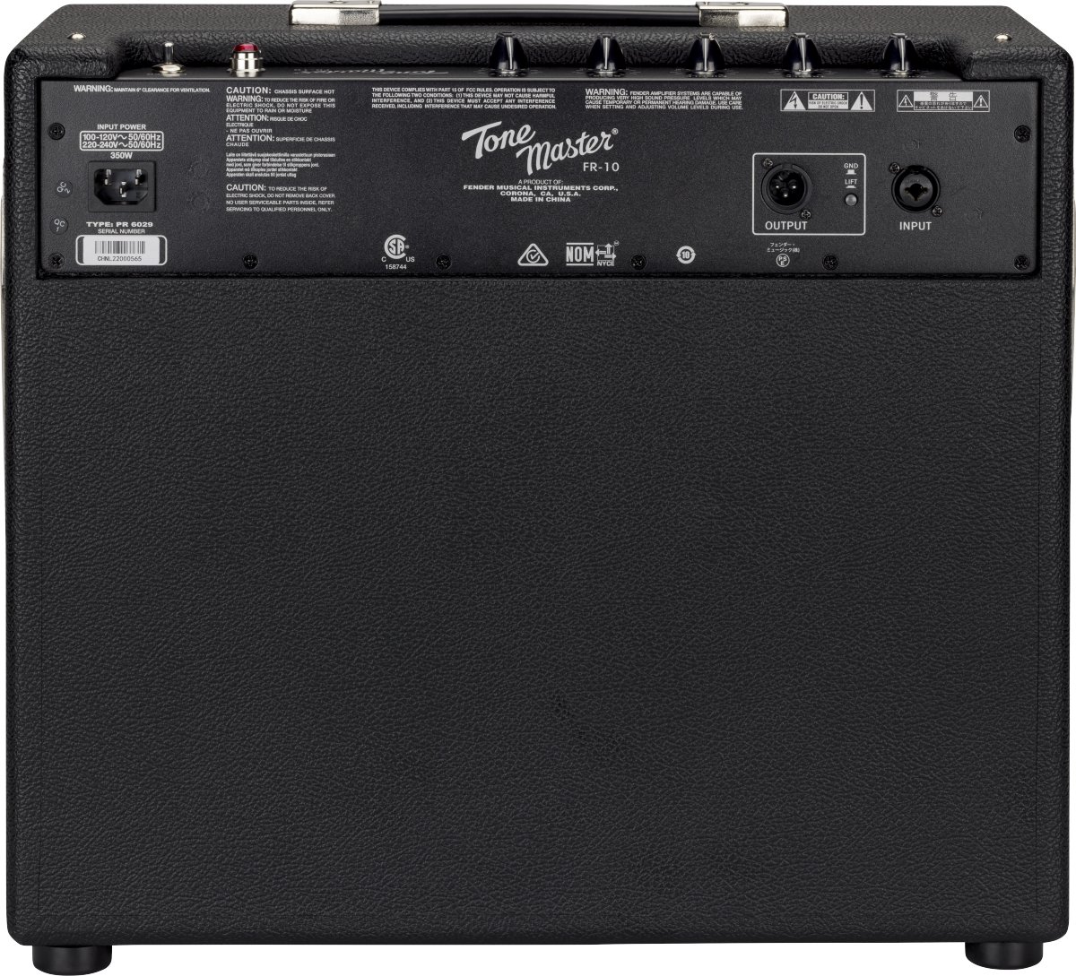 Fender Tone Master FR-10, back view