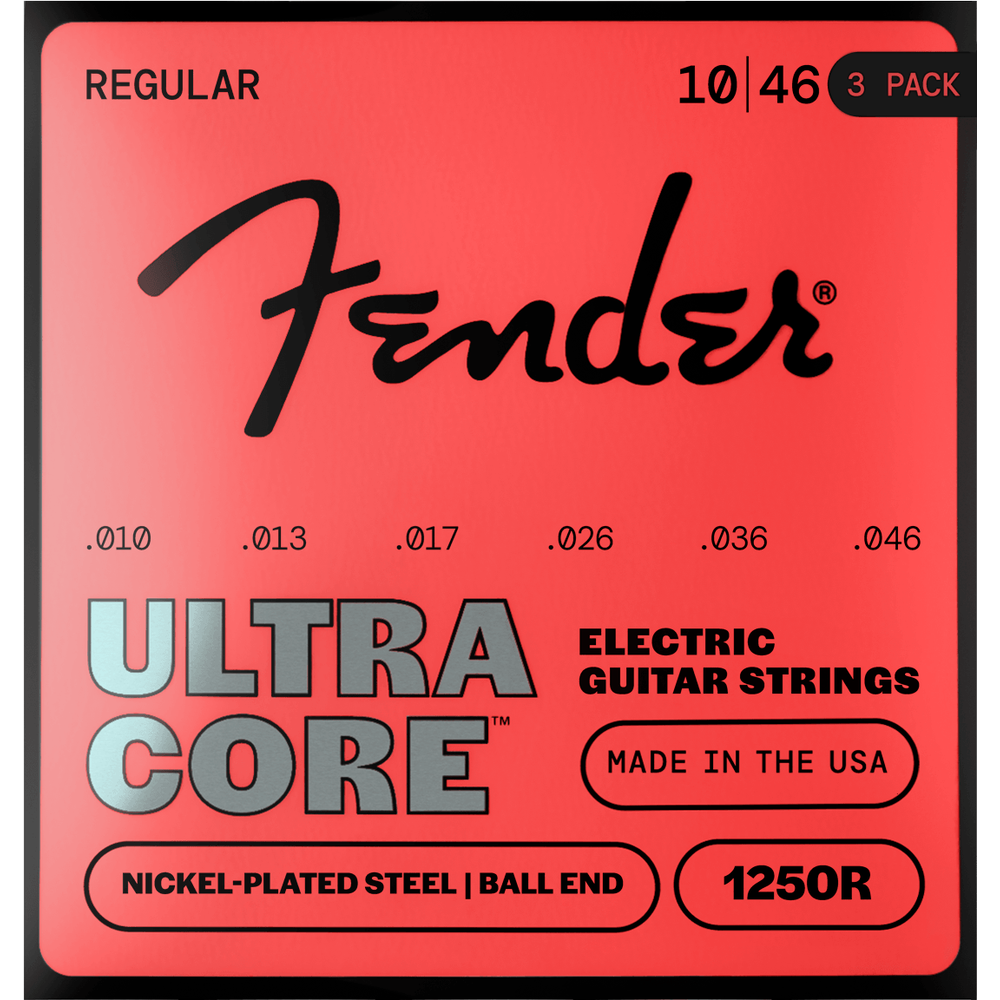 Fender UltraCore 1250 Ball End Electric Guitar Strings (3-Pack) .010-.046
