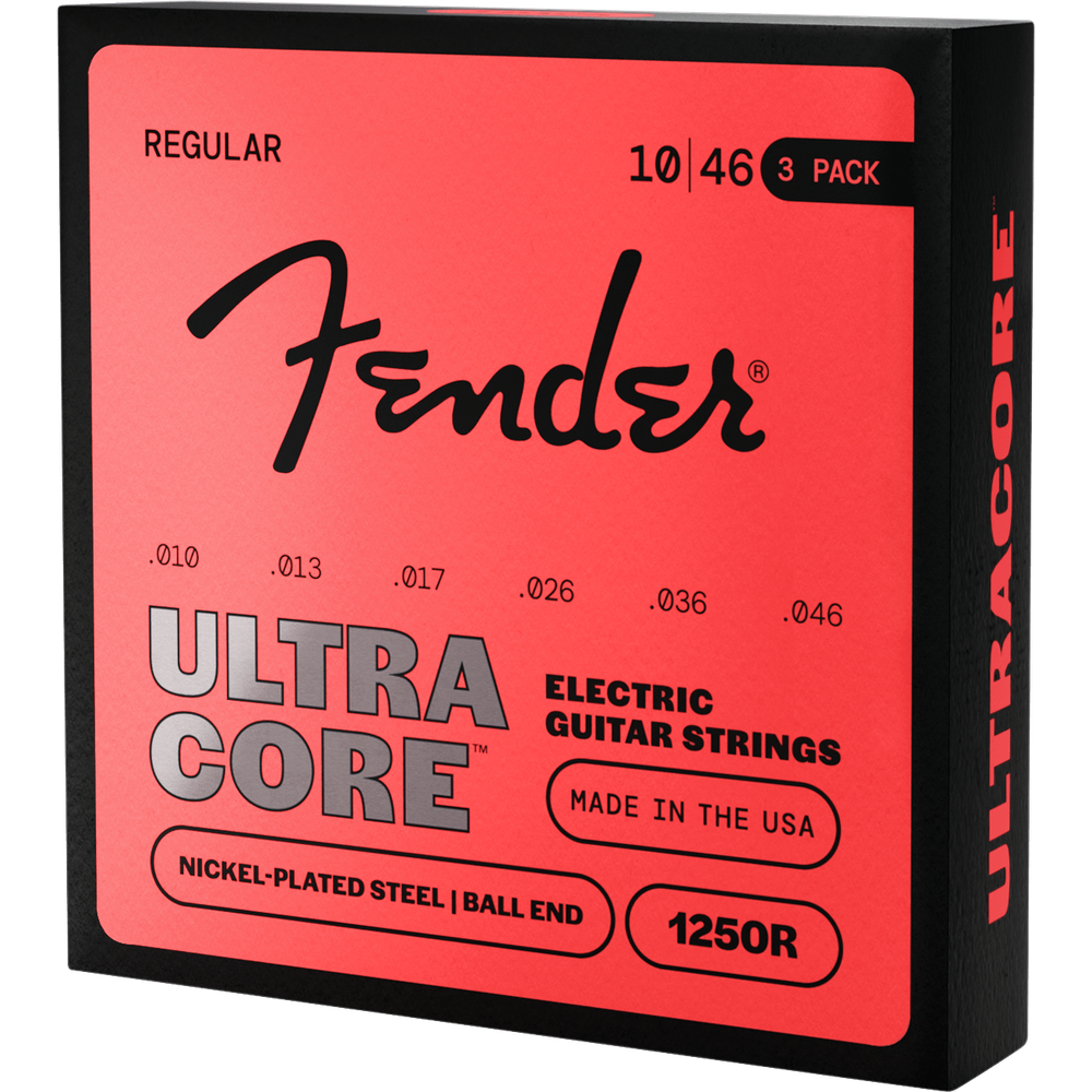 Fender UltraCore 1250 Ball End Electric Guitar Strings (3-Pack) .010-.046
