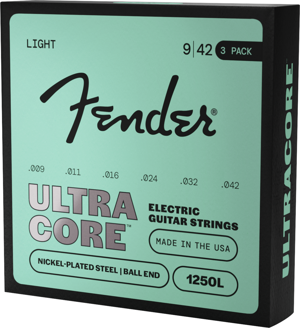 Fender UltraCore 1250 Nickel-Plated Steel Guitar Strings (3-Pack), detail