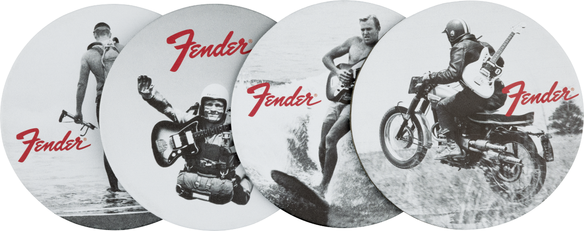 Fender Vintage Ads 4-Pk Coaster Set, detail