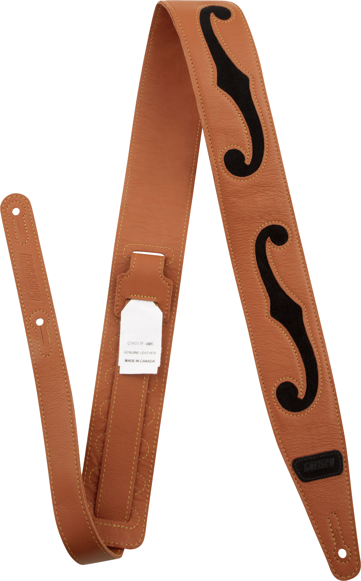 Gretsch F-Holes Leather Straps, Orange and Black