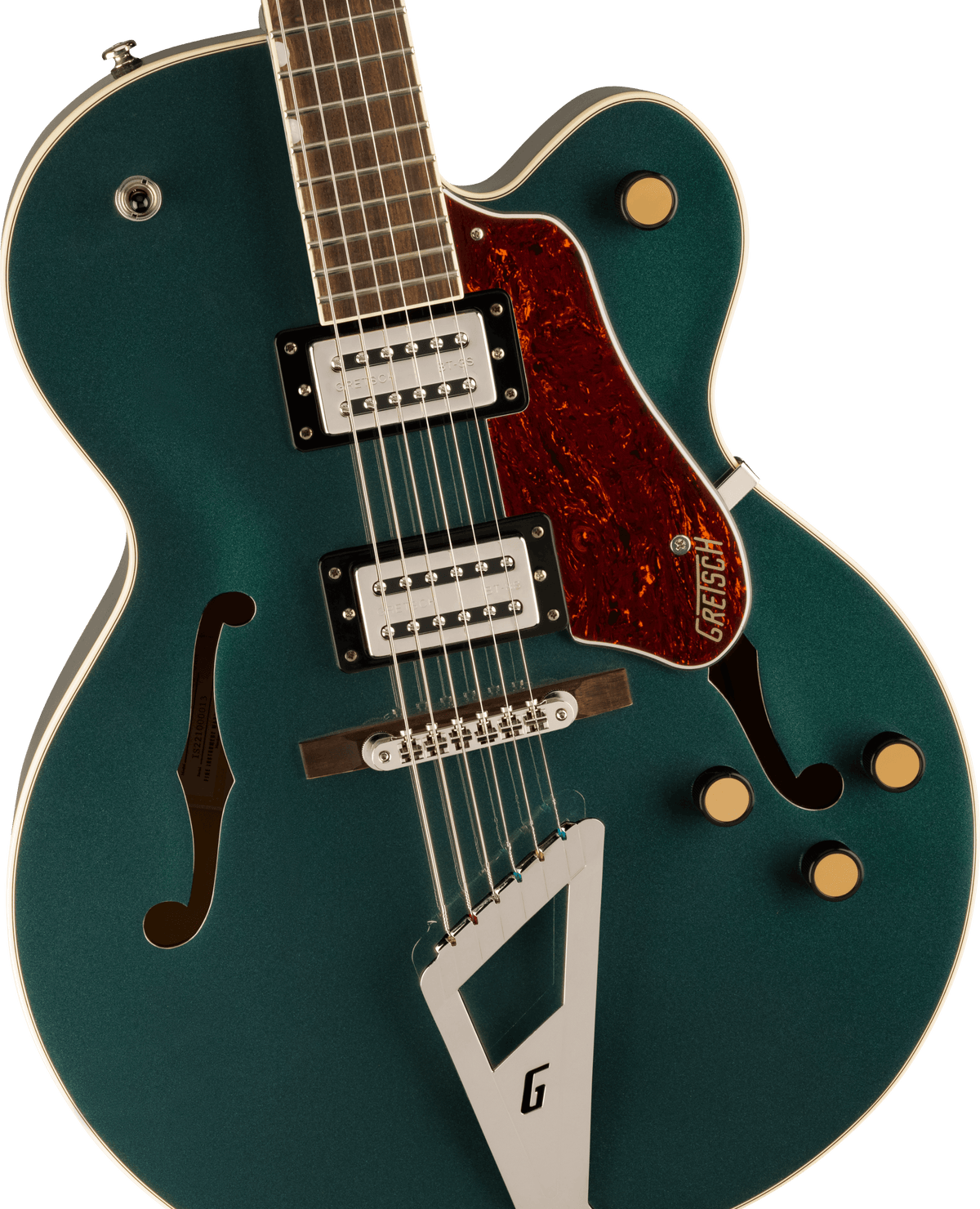 Gretsch G2420 Streamliner Hollow Body with Chromatic II Tailpiece, fingerboard detail