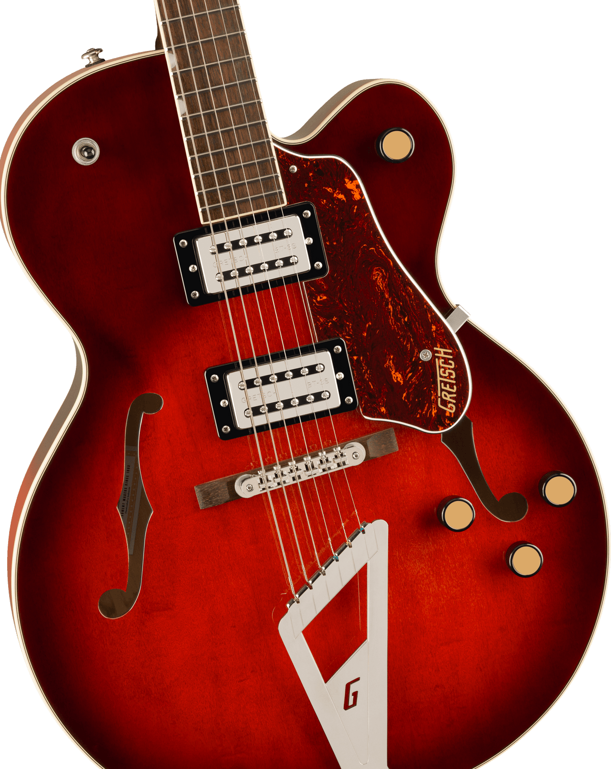 Gretsch G2420 Streamliner Hollow Body with Chromatic II Tailpiece, fingerboard detail