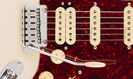 2-POINT SYNCHRONIZED TREMOLO WITH BLOCK STEEL SADDLES AND CHAMFERED TREMOLO BLOCK