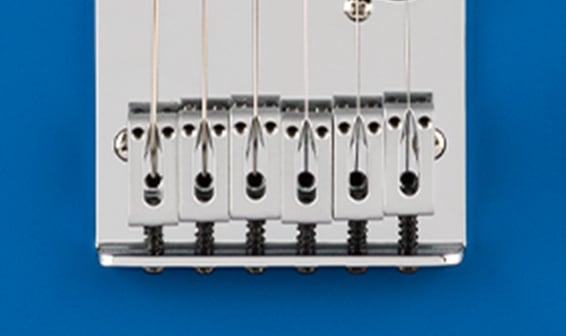 MODERN TELE BRIDGE WITH 6 BLOCK BRASS SADDLES