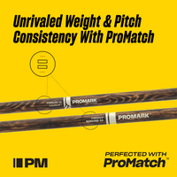 Promark Classic Forward 5A FireGrain Hickory Drumstick, Oval Wood Tip