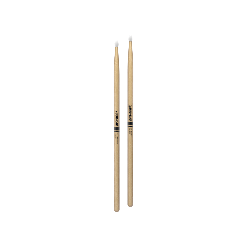 Promark Classic Forward 5A Hickory Drumstick, Oval Nylon Tip