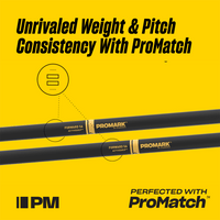 Promark Rebound 5B ActiveGrip Hickory Drumstick, Acorn Wood Tip