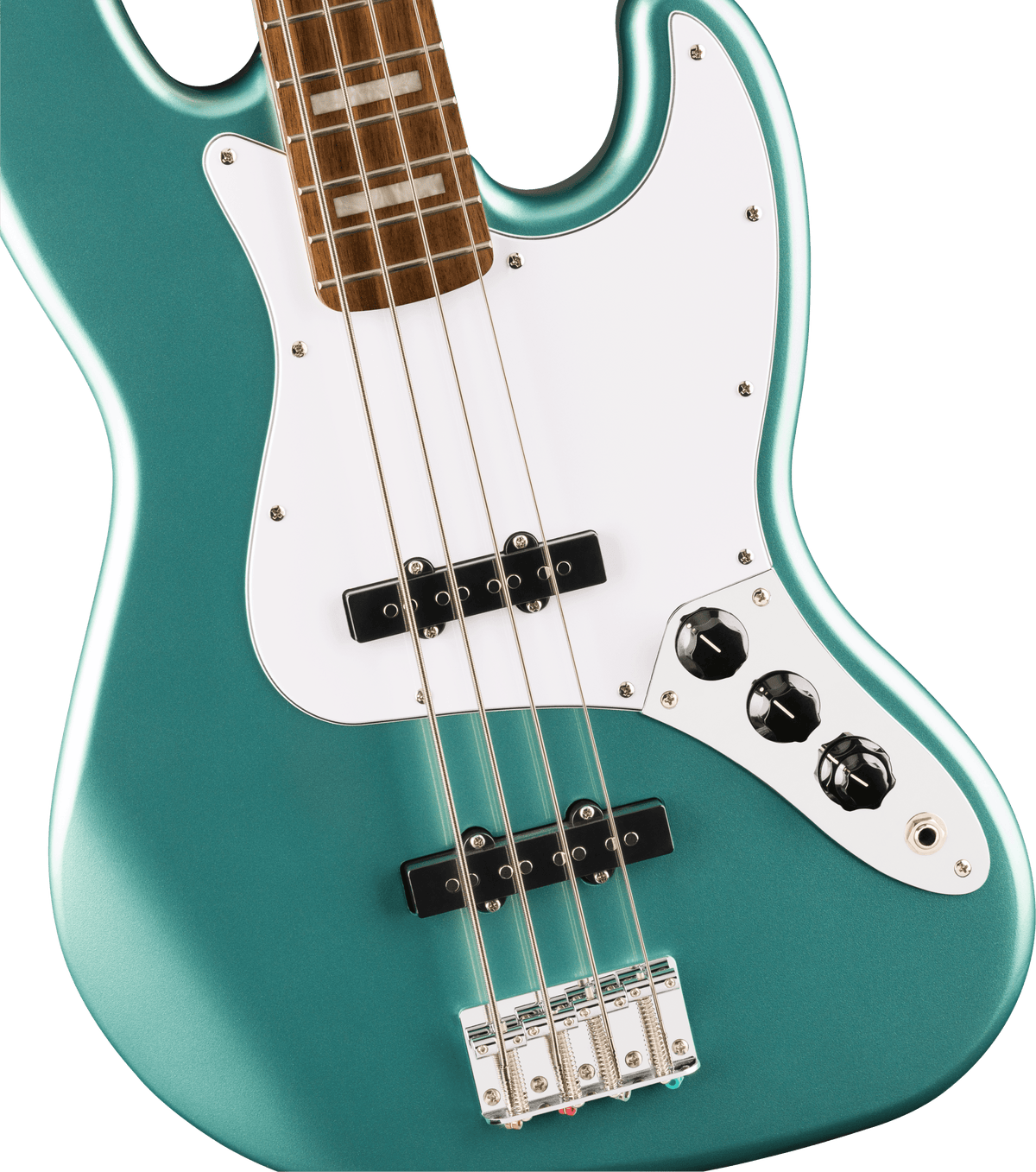 Squier Affinity Series Active Jazz Bass, fingerboard detail