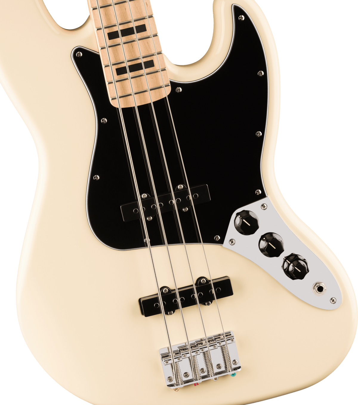 Squier Affinity Series Active Jazz Bass, fingerboard detail