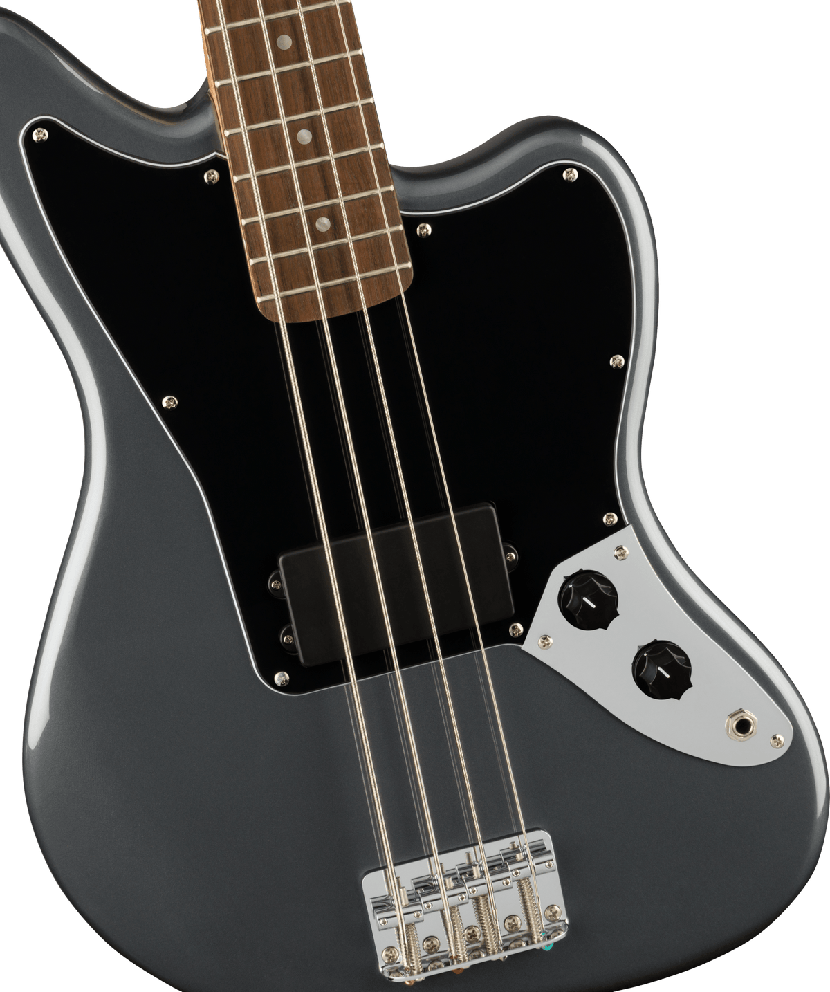 Squier Affinity Series Jaguar Bass H, fingerboard detail