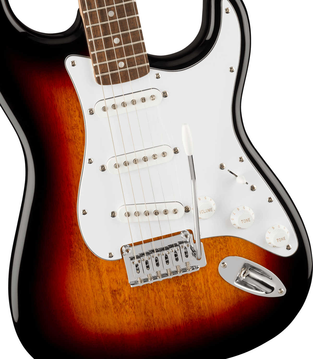 Squier Affinity Series Stratocaster, fingerboard detail