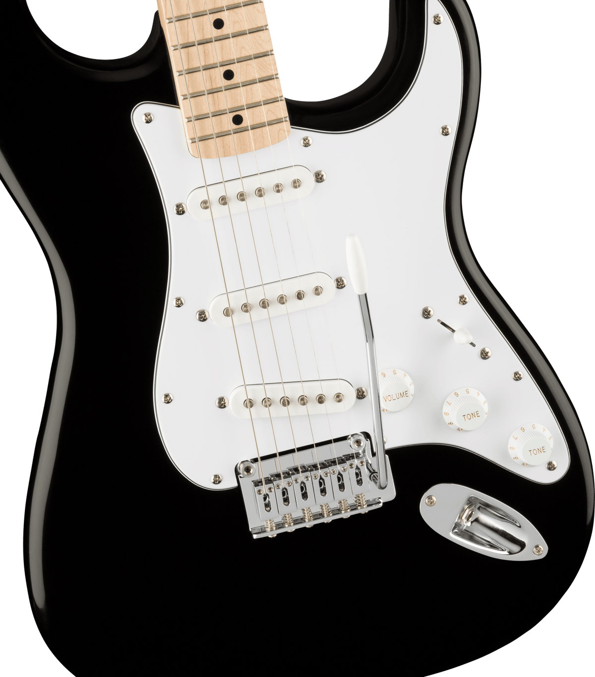 Squier Affinity Series Stratocaster, fingerboard detail