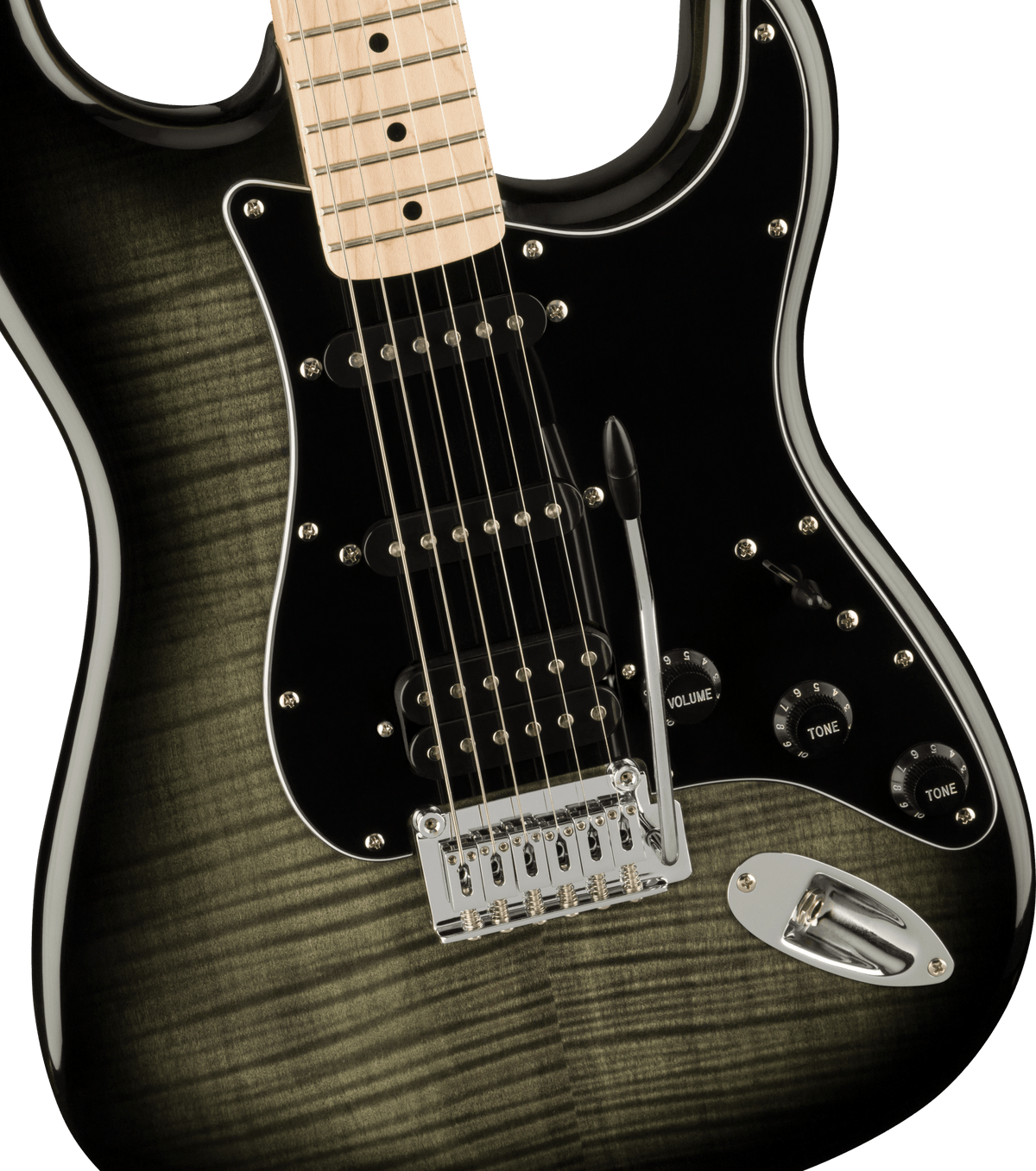 Squier Affinity Series Stratocaster FMT HSS, fingerboard detail
