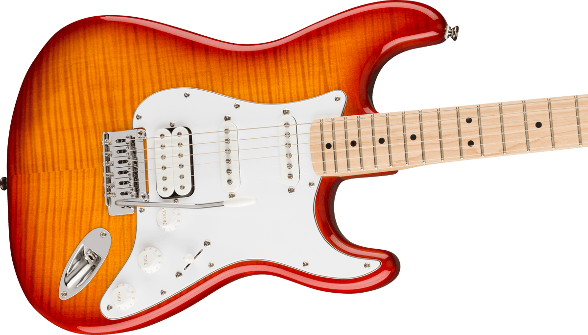 Squier Affinity Series Stratocaster FMT HSS, body detail