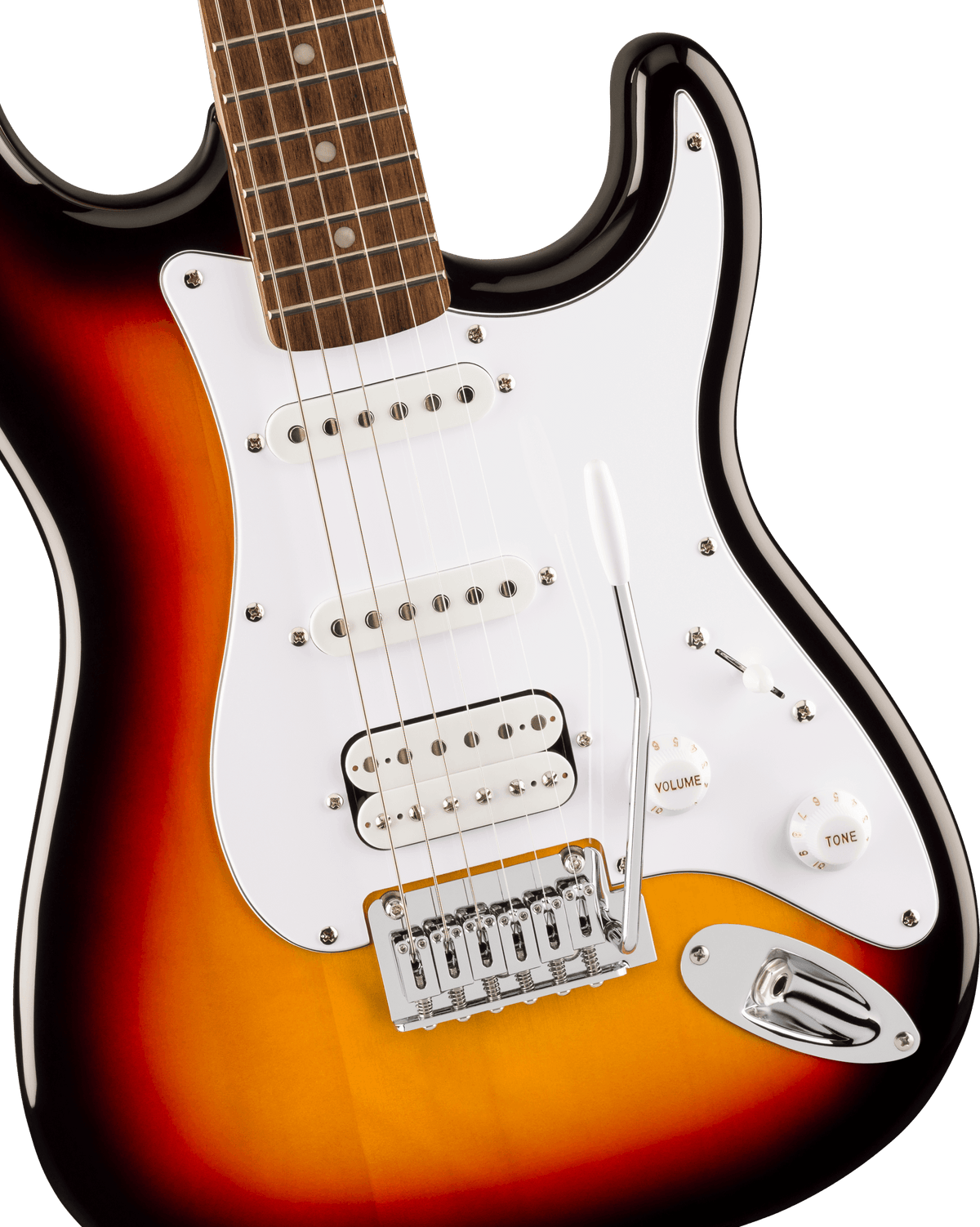Squier Affinity Series Stratocaster Junior HSS, fingerboard detail