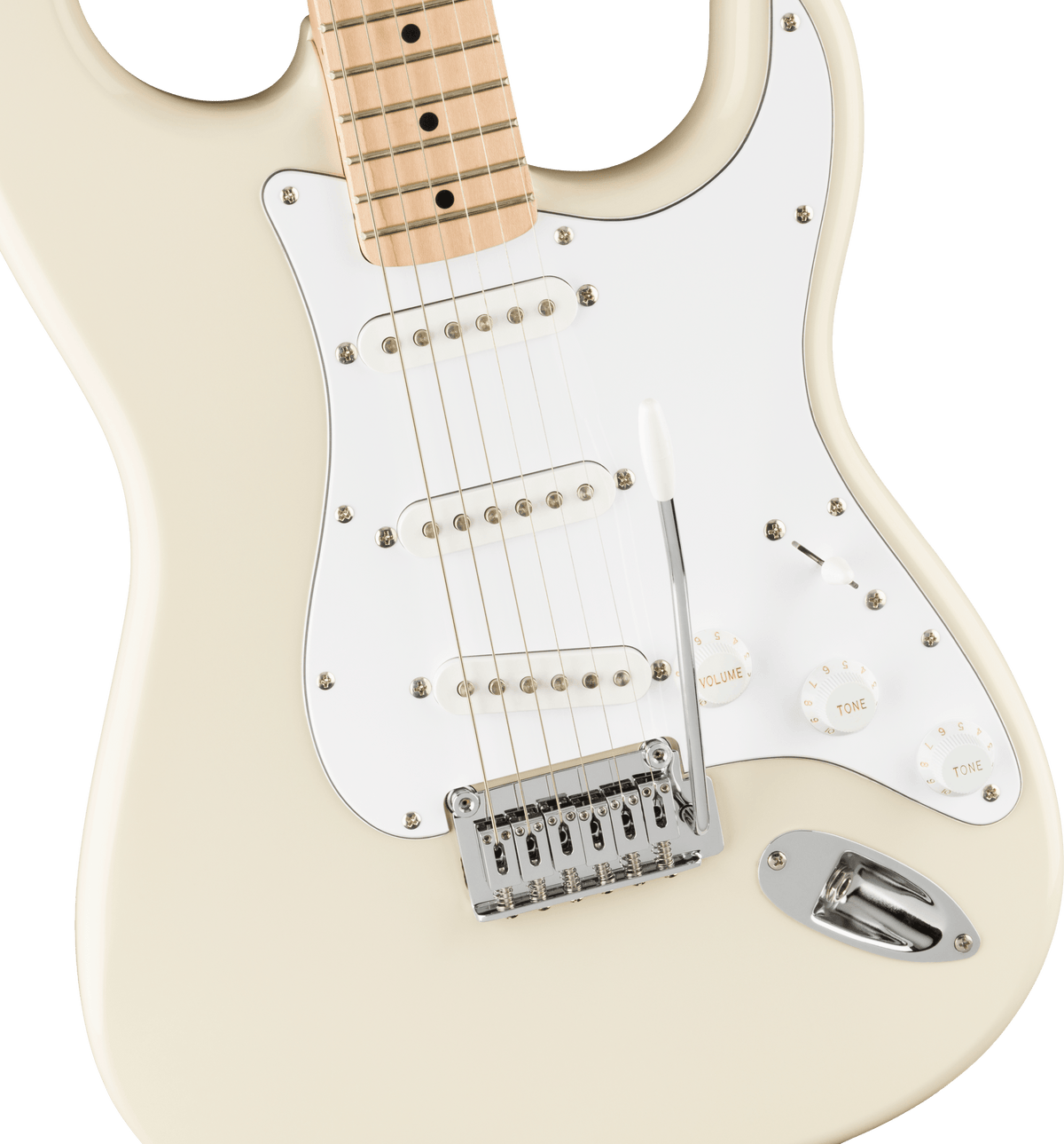 Squier Affinity Series Stratocaster, fingerboard detail
