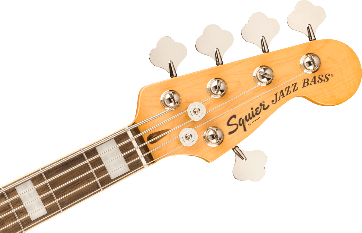 Squier Classic Vibe Active '70s Jazz Bass V, headstock, front