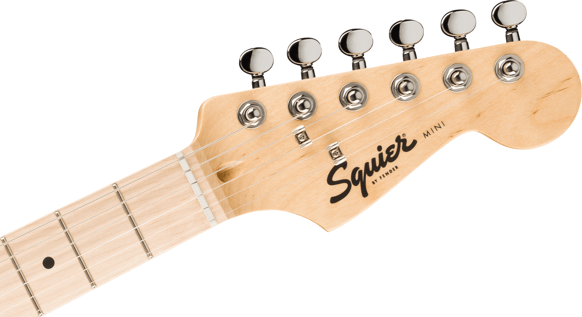 Squier Mini Stratocaster, headstock, front