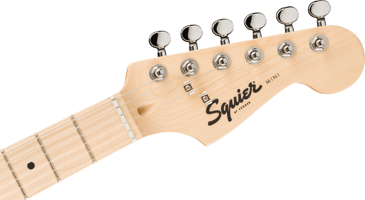 Squier Mini Stratocaster, headstock, front
