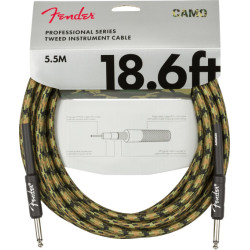 Fender Professional Series Instrument Cable Straight/Straight 18.6 foot Woodland Camo