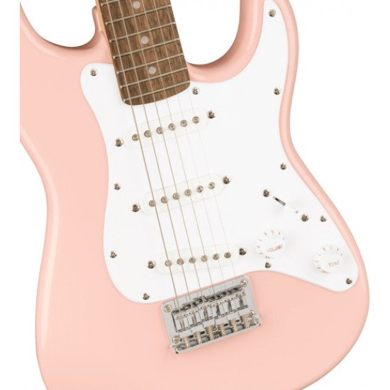 Fender Squier Mini Stratocaster Laurel Fingerboard Shell Pink Electric Guitar 