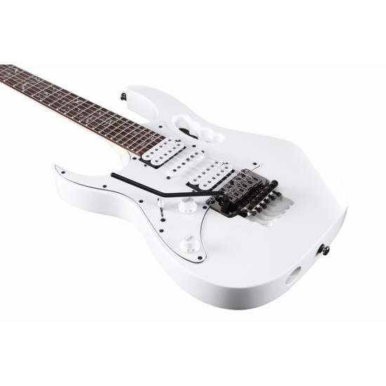 Ibanez JEMJRLWH Steve Vai Signature Jem Jr Left-Handed Electric Guitar in White