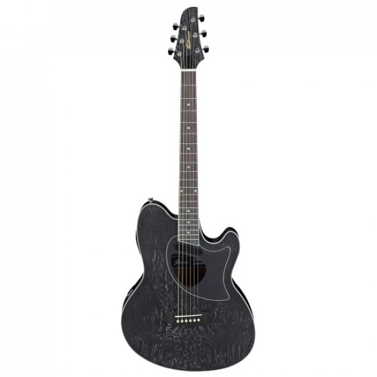 Ibanez TCM50 Talman Electric-Acoustic Guitar in Galaxy Black Open Pore