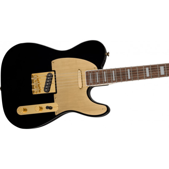 Fender Squier 40th Anniversary Telecaster Gold Edition Laurel Fingerboard Gold Anodized Pickguard Black 