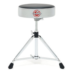 Gibraltar 6608RSG Drum Throne Stool Double Braced Round Style Grey Silver Finish 